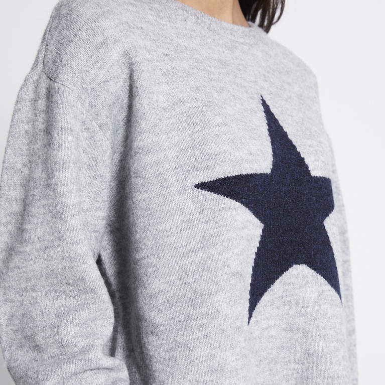 Crew-neck knit sweater "Aya"